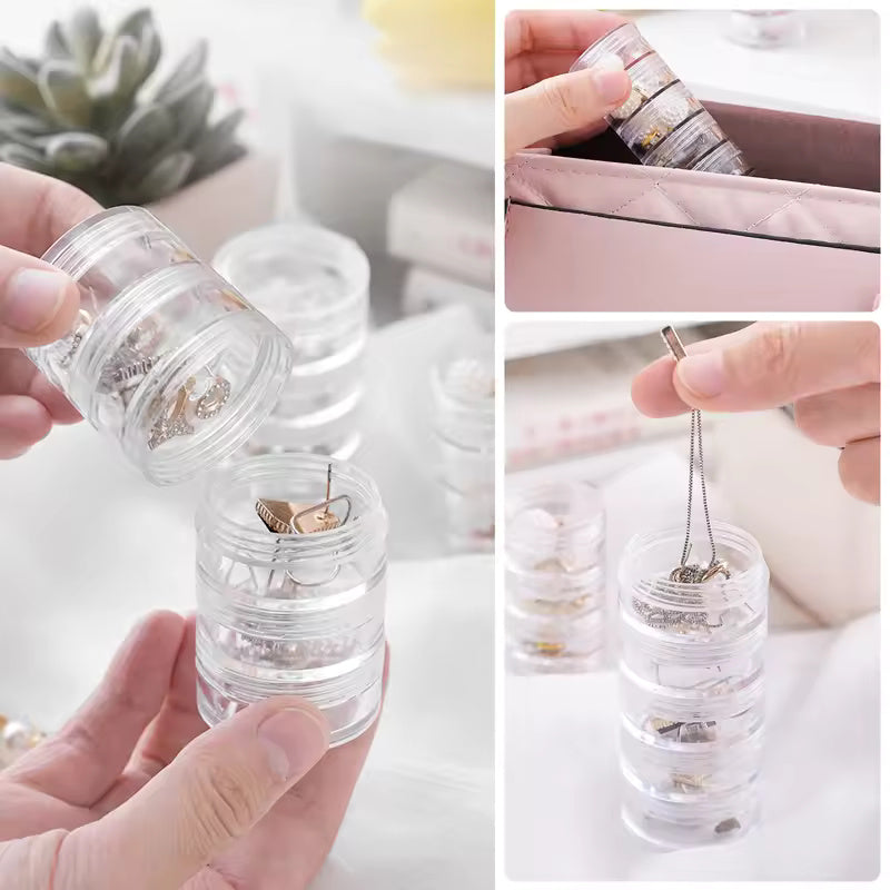 Stackable Clear Jewelry Organizer – Mini Travel Storage Pods
