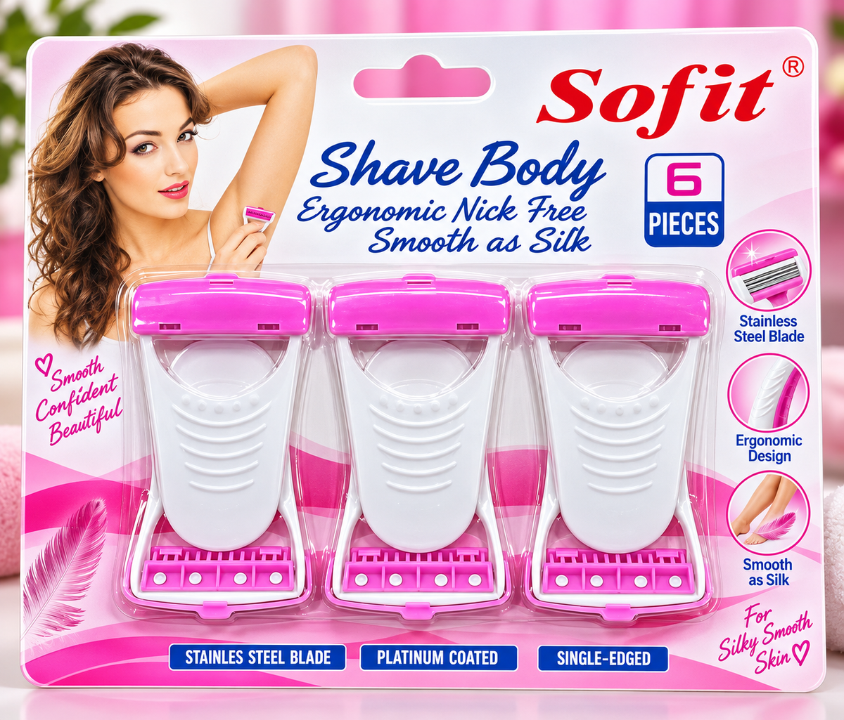 Sofit Shave Body Razor – 6 Pieces | Ergonomic Nick Free