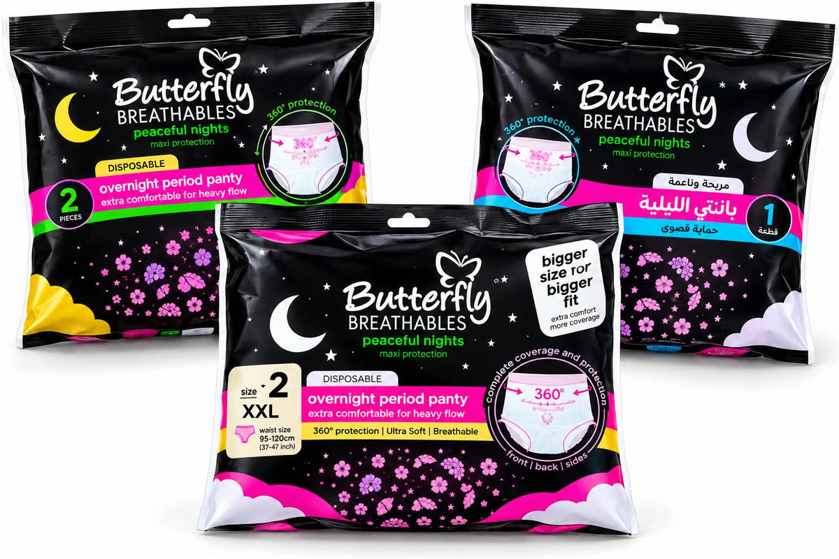 Butterfly Breathables Peaceful Nights Overnight Period Panty – Disposable (Heavy Flow)