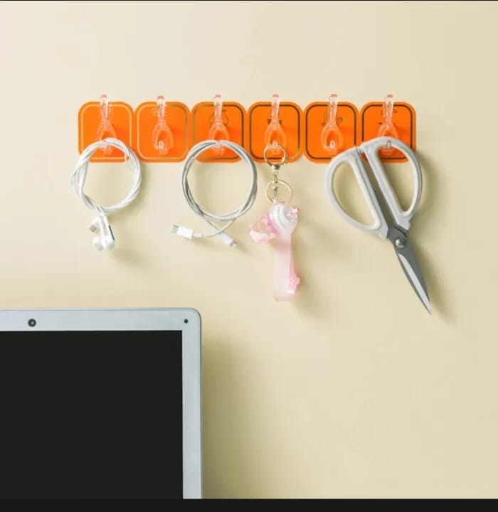 Self-Adhesive Wall Hooks – No Drill, Waterproof, Pack of 6