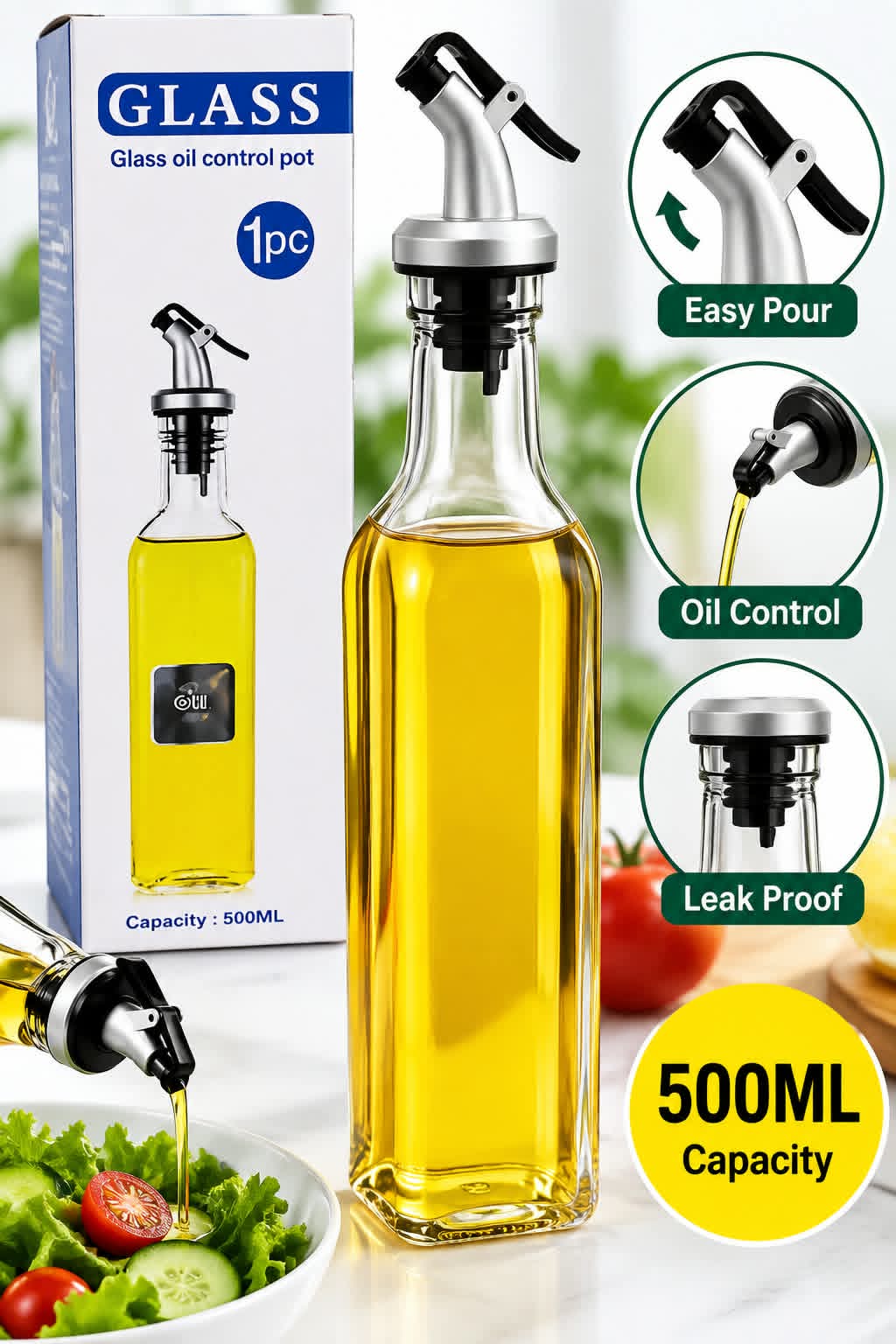 500ml Glass Oil Dispenser Bottle