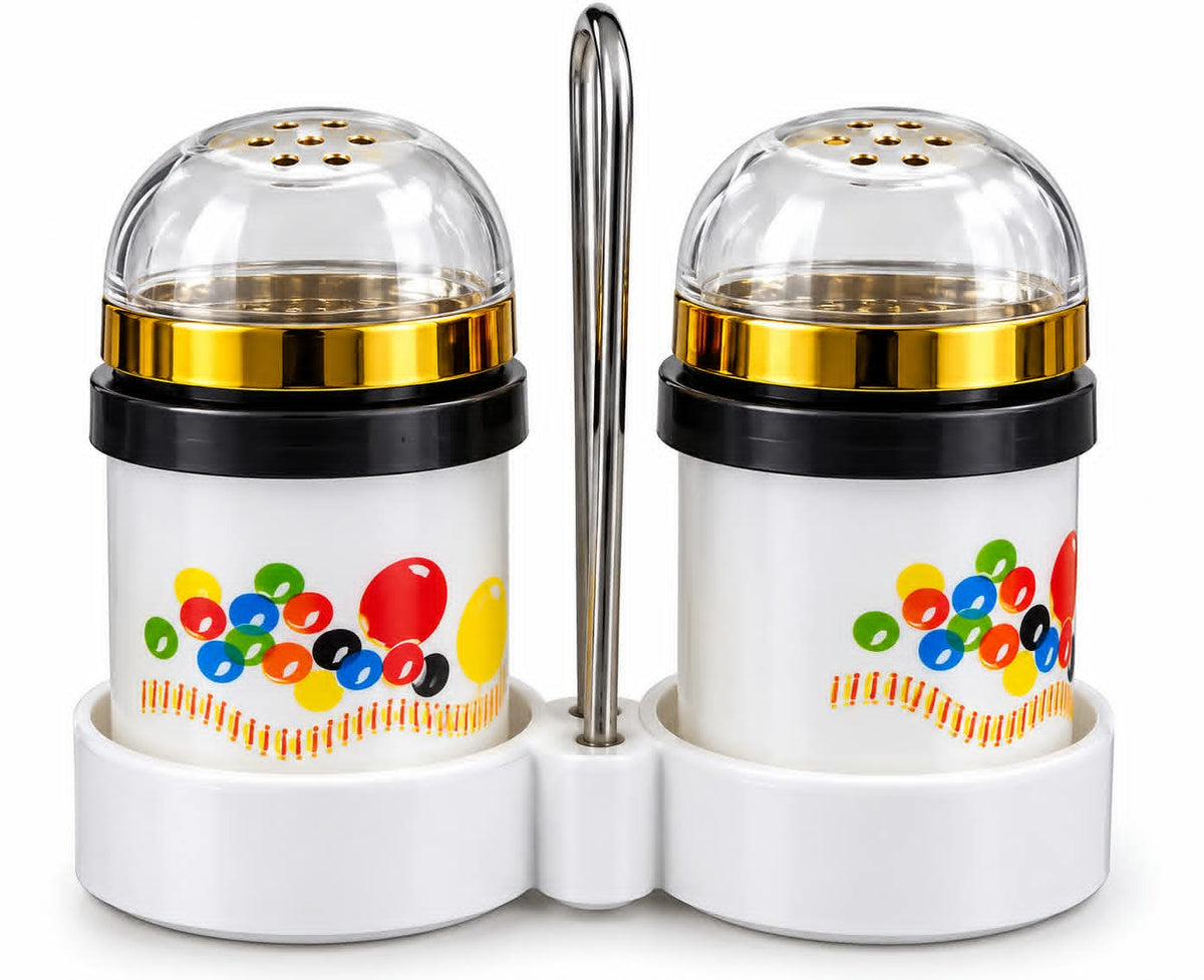Salt & Pepper Shaker Set with Carry Holder