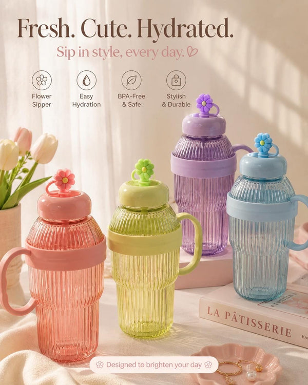 Flower Sipper Water Bottle – BPA Free