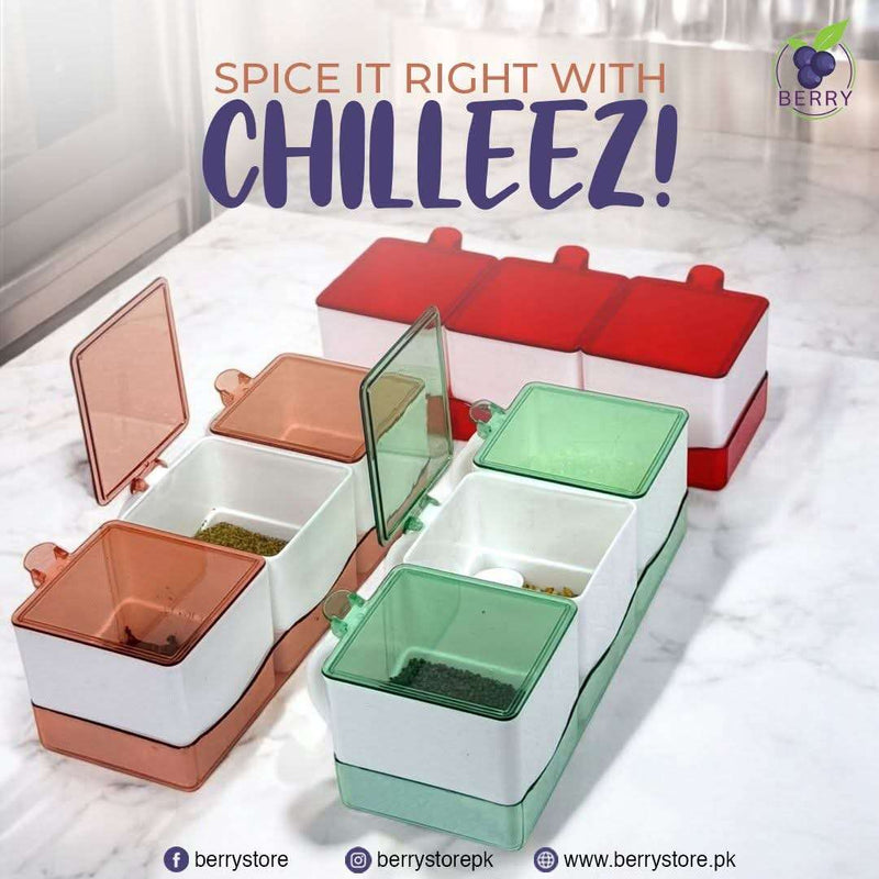 Chilleez Spice Box – 4-Compartment Masala Organizer