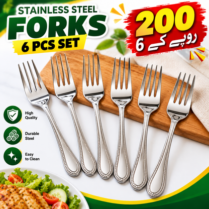 Stainless Steel Forks – 6 Piece Set