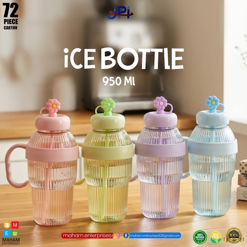 Ice Bottle 950ML – Floral Design Reusable Water Bottle