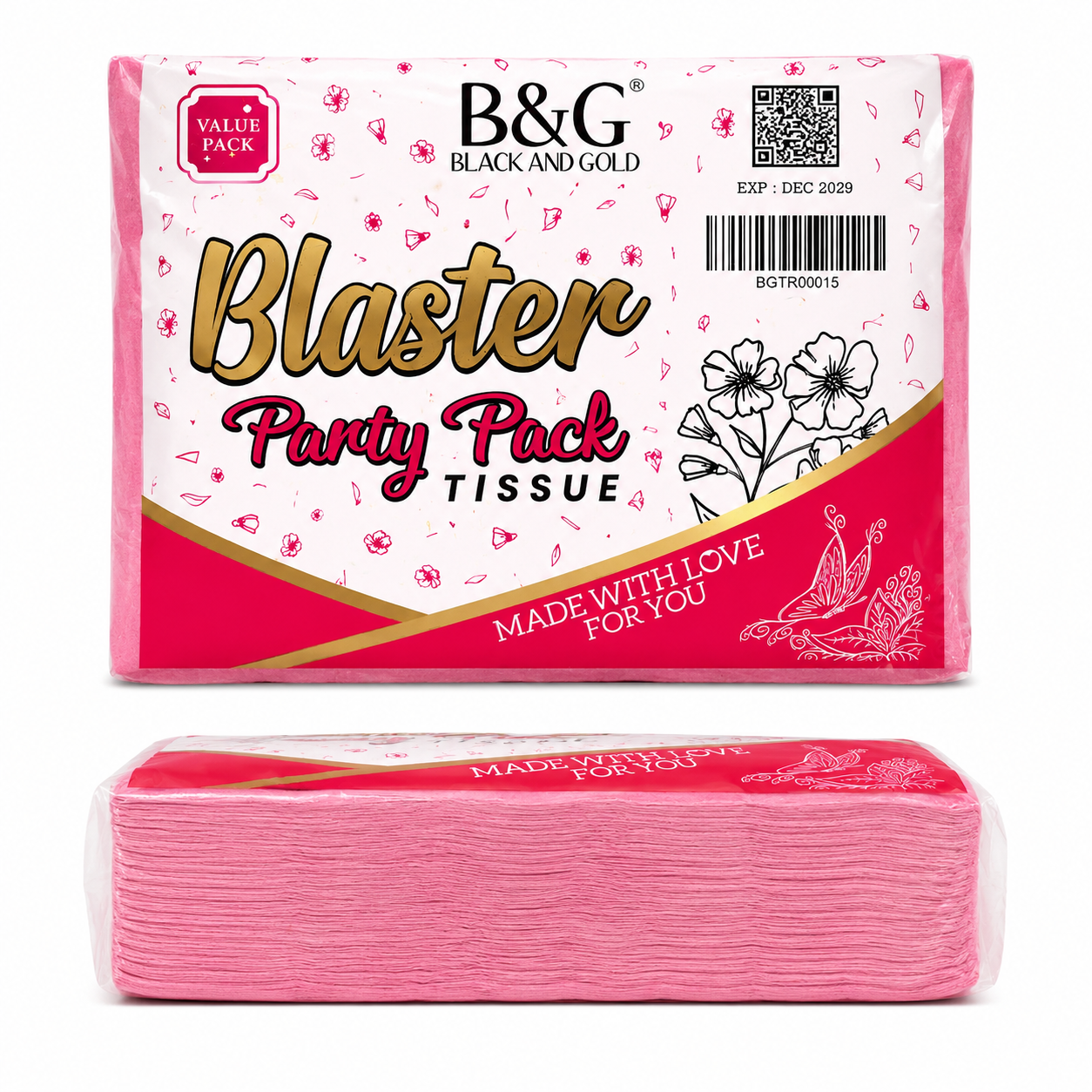 B&G Black and Gold Blaster Party Pack Tissue – Value Pack