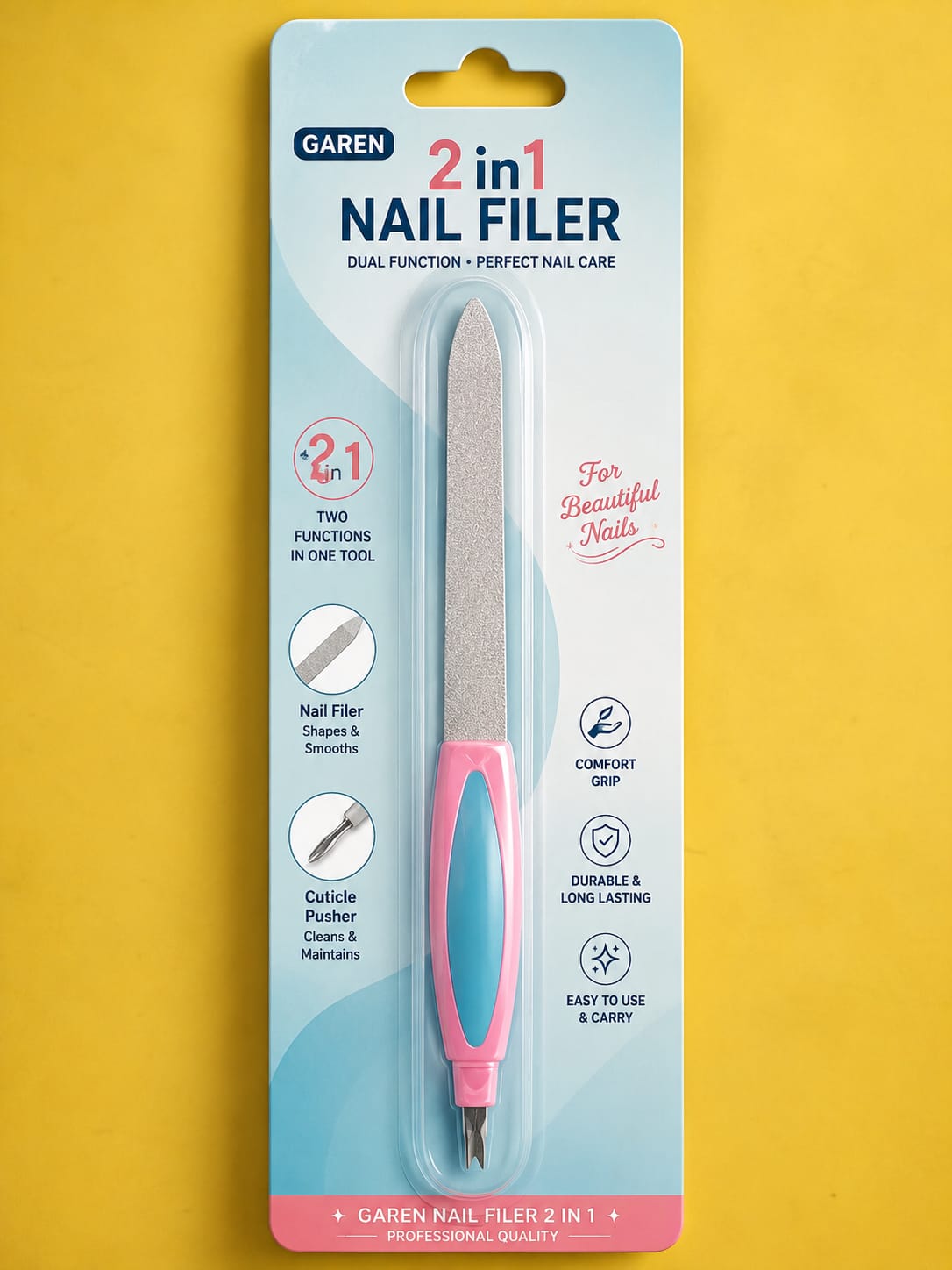 Garen 2 in 1 Nail Filer – Dual Function Nail Care Tool