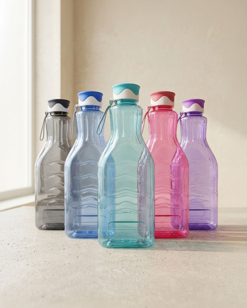 Square Fridge Water Bottle with Carry Strap
