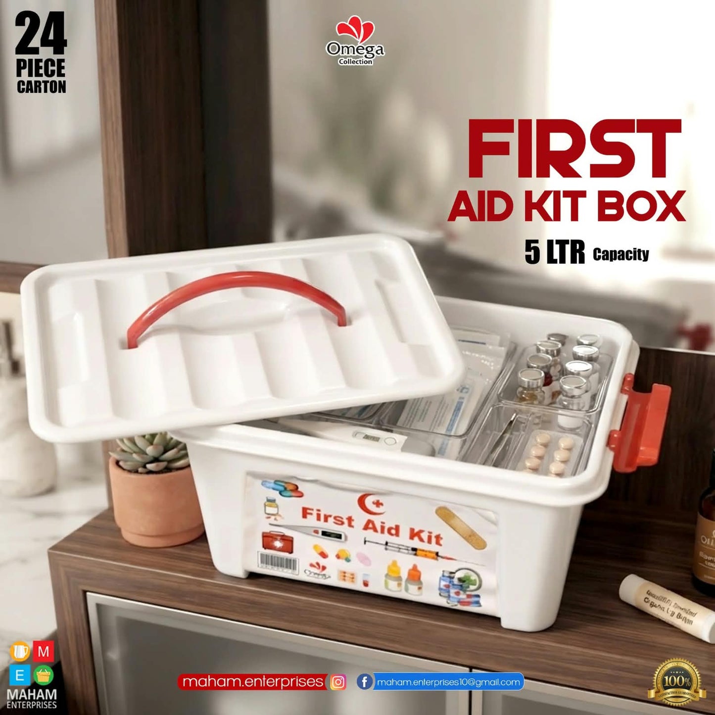 Omega Collection First Aid Kit Box – 5 Ltr Capacity