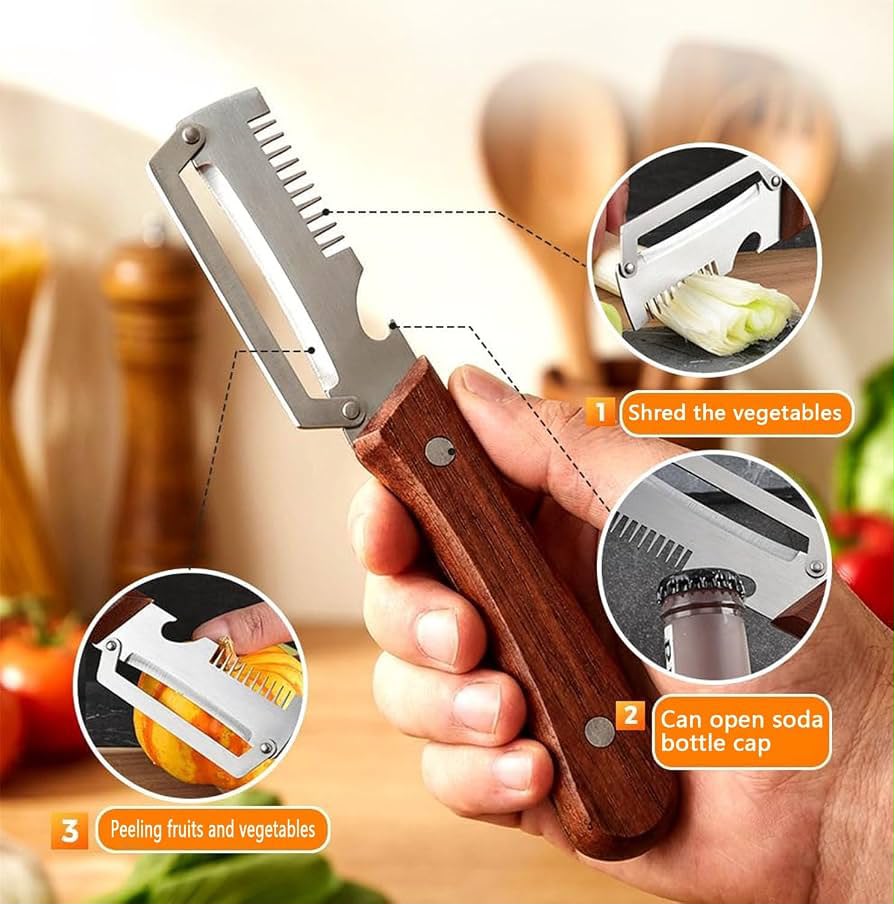 3-in-1 Multifunctional Kitchen Peeler – Shredder, Peeler & Bottle Opener
