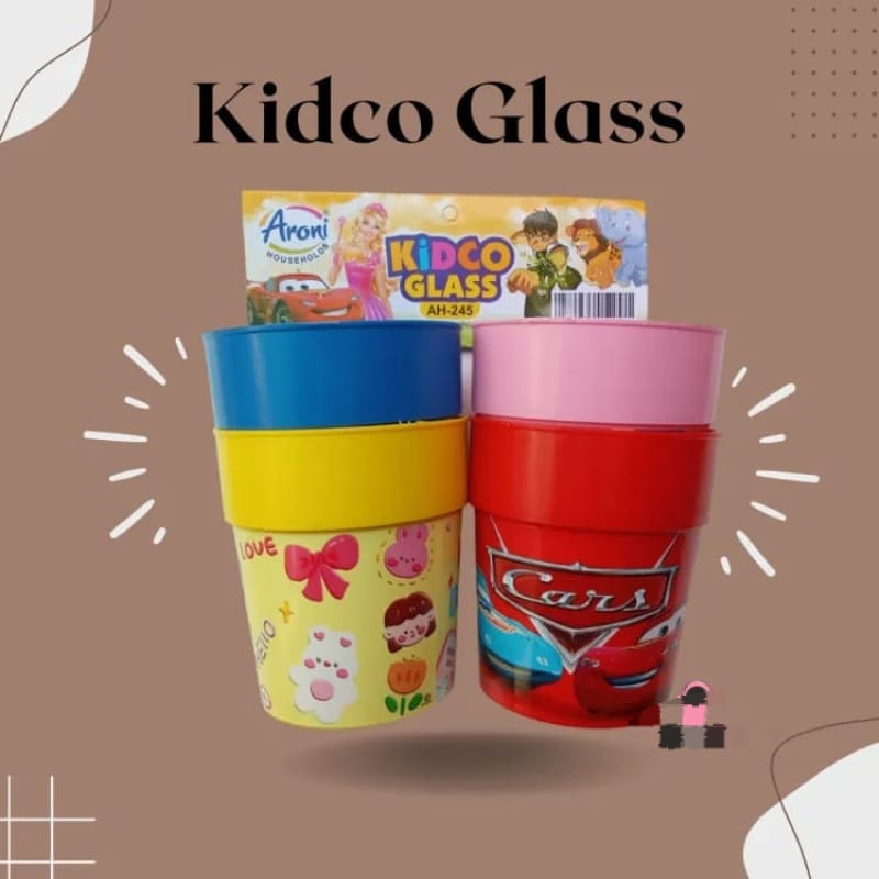 Kidco Glass – Kids Cartoon Plastic Cups Set of 4 (Aroni AH-245)