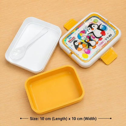 Dhoom Kids Lunch Box with Spoon – 2-Layer Penguin Design