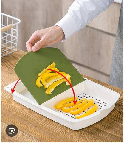 3-in-1 Foldable Cutting Board with Colander Tray