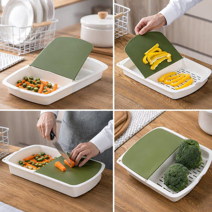 3-in-1 Foldable Cutting Board with Colander Tray