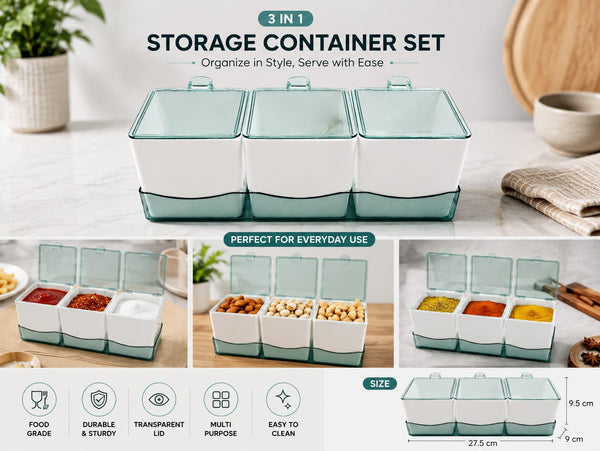 3-in-1 Storage Container Set – Organize in Style, Serve with Ease