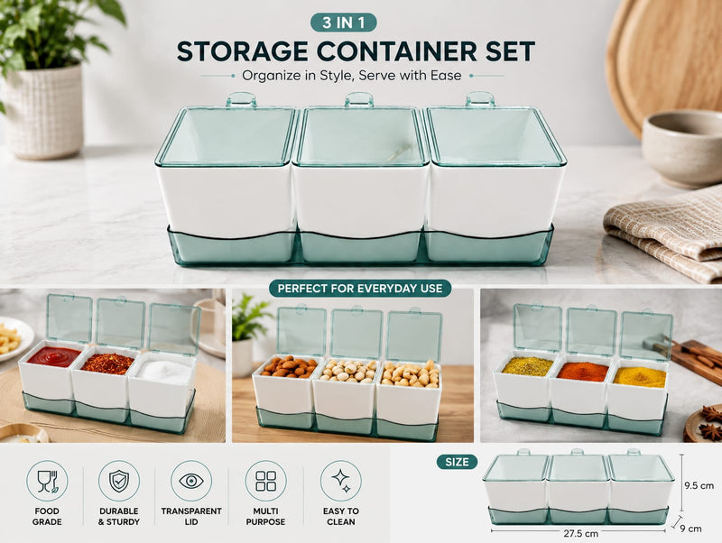 3-in-1 Storage Container Set – Organize in Style, Serve with Ease