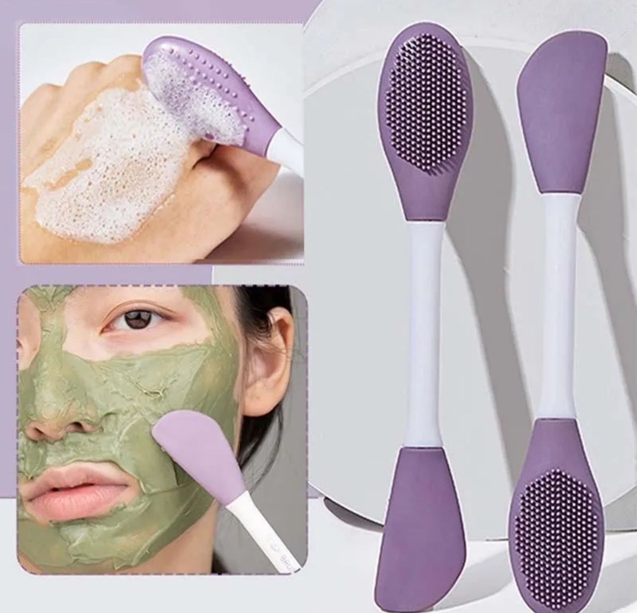 2-in-1 Silicone Face Mask Brush & Cleansing Scrubber – Double-Ended