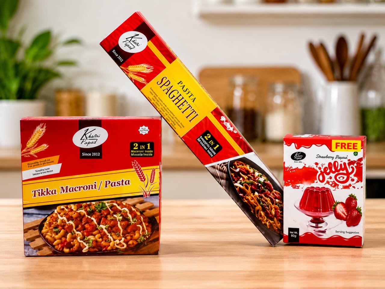 Kissan Popasi 2-in-1 Meal Bundle – Tikka Macaroni & Spaghetti + Free Jelly