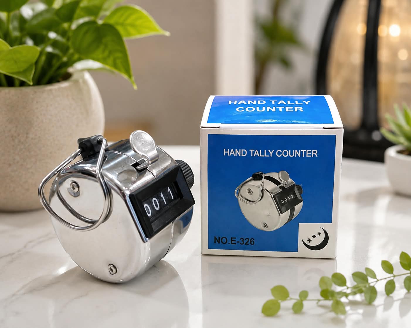 Hand Tally Counter – 4-Digit Metal Clicker Counter (No. E-326)