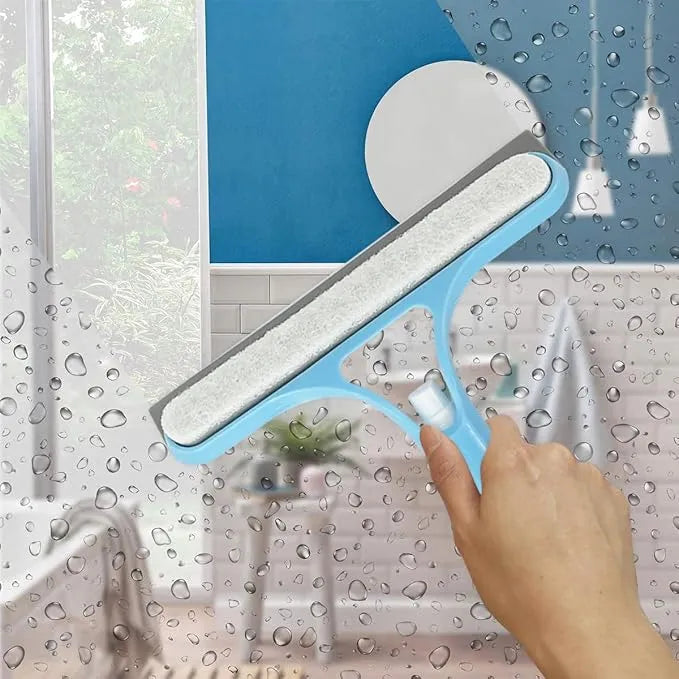 3-in-1 Glass Squeegee & Window Cleaner with Microfiber Pad