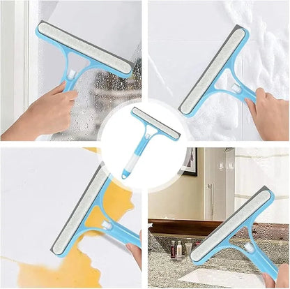 3-in-1 Glass Squeegee & Window Cleaner with Microfiber Pad