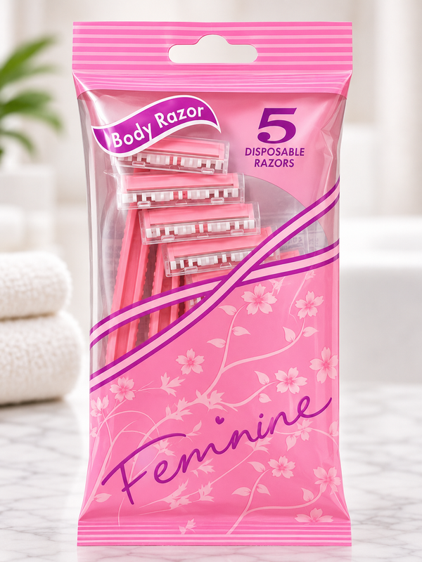 Body Razor Feminine – Pack of 5 Disposable Razors