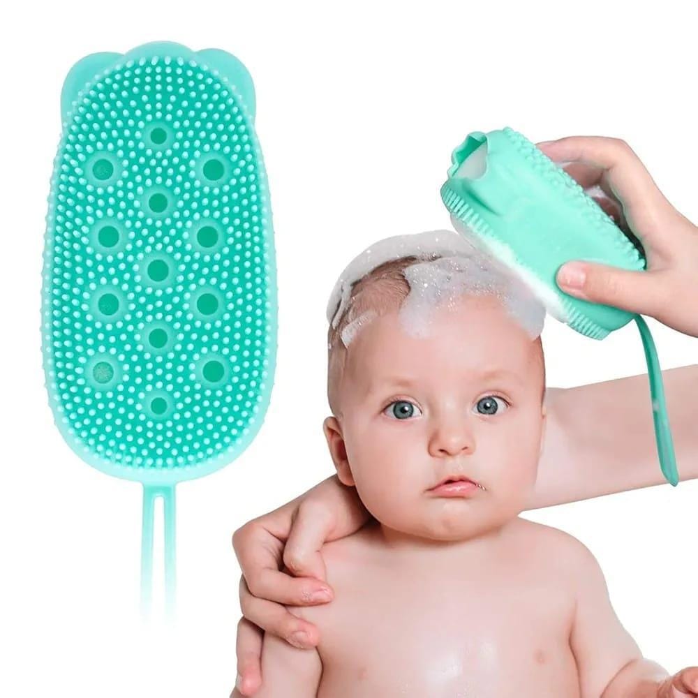 Silicone Body Scrubber with Wood Pulp Sponge