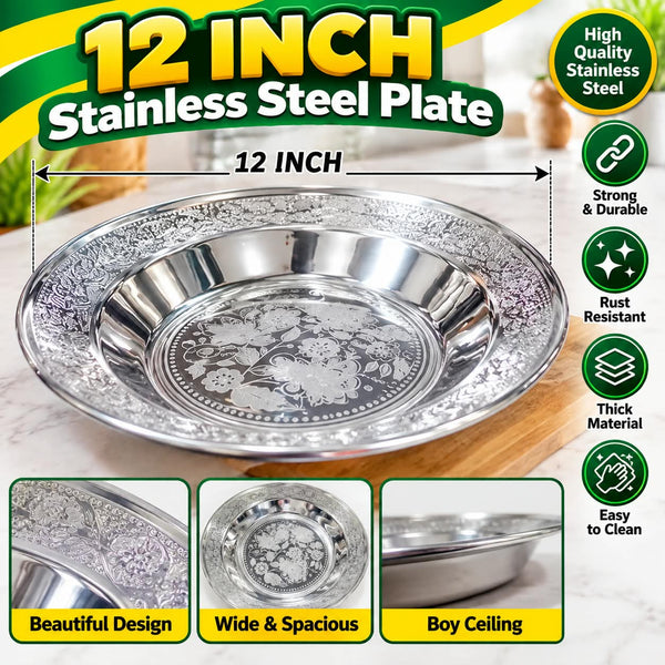 12 Inch Stainless Steel Plate