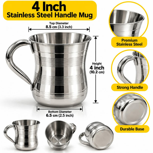 4 Inch Stainless Steel Handle Mug