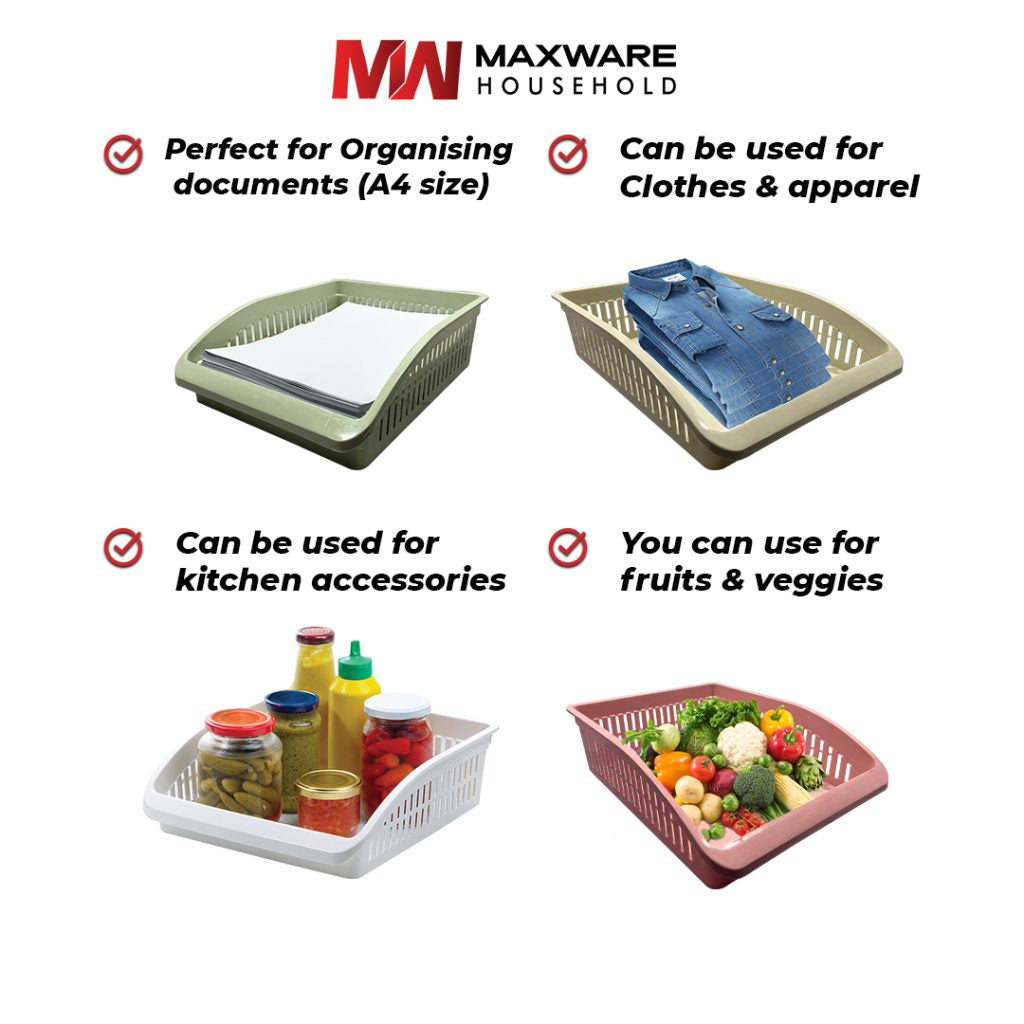 Maxware Multi-Purpose Organizer Basket - Large Tray (10" x 13.7" x 8cm)