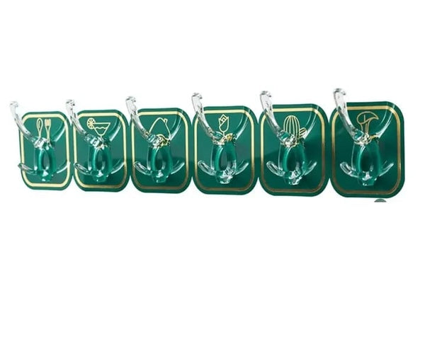 Self-Adhesive Wall Hooks – No Drill, Waterproof, Pack of 6