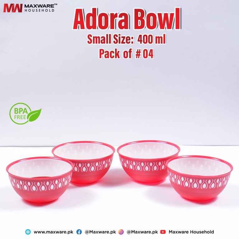 Maxware Adora Bowl 400 ml pack of four in pink
