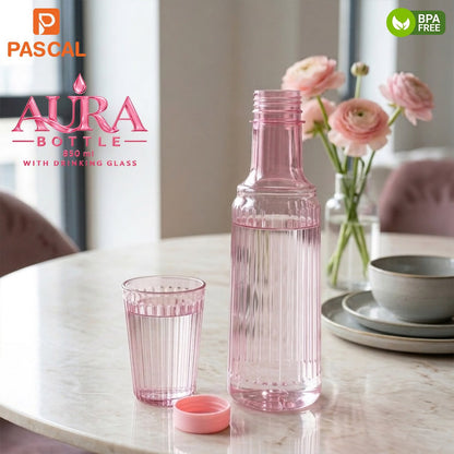 Pascal Aura Bottle 850ml with Drinking Glass – BPA Free