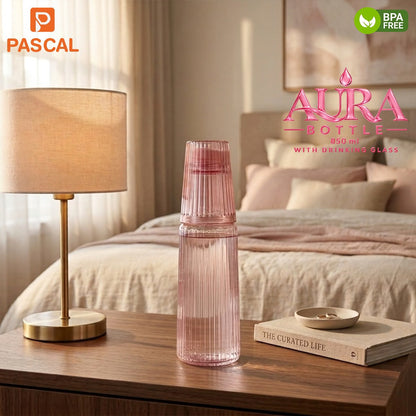Pascal Aura Bottle 850ml with Drinking Glass – BPA Free