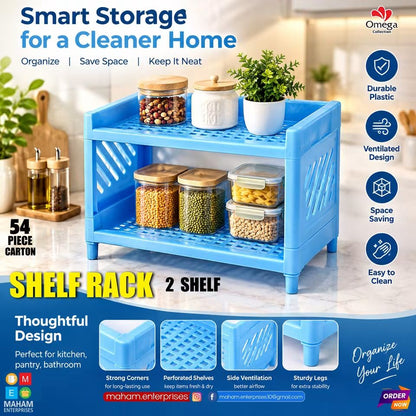 2-Tier Multipurpose Plastic Shelf Rack