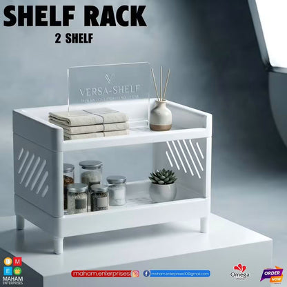 2-Tier Multipurpose Plastic Shelf Rack