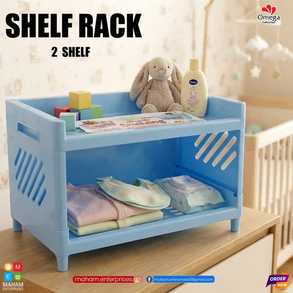2-Tier Multipurpose Plastic Shelf Rack