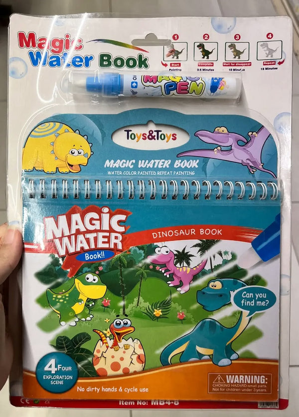 Dinosaur Magic Water Colouring Book with Water Pen