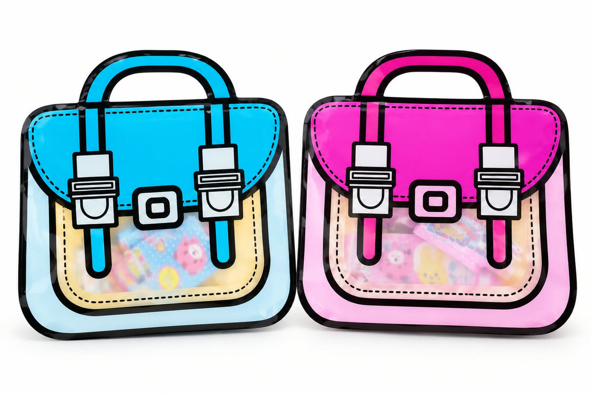 Kids School Stationery Set with Bag-Shaped Pouch