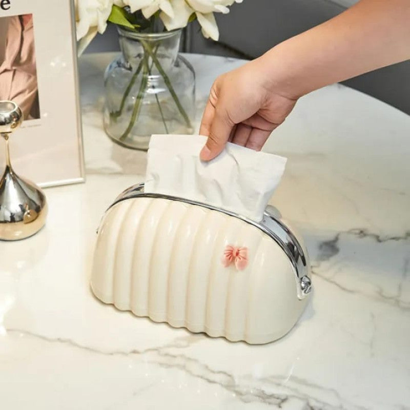 Handbag-Style Tissue Box with Spring Holder