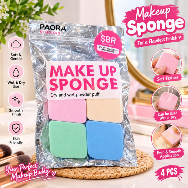 Wet & Dry Makeup Sponges – 4-Piece Pack
