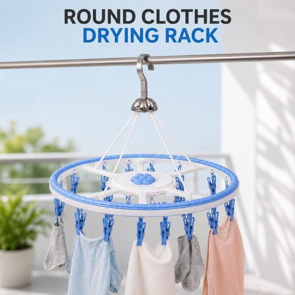 Hanging Clothes Drying Rack with Clips