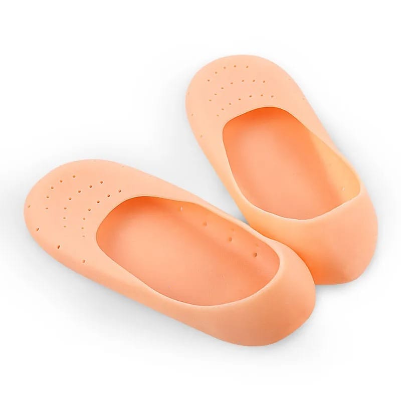 Beige Silicone No-Show Socks