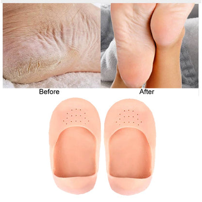 Beige Silicone No-Show Socks