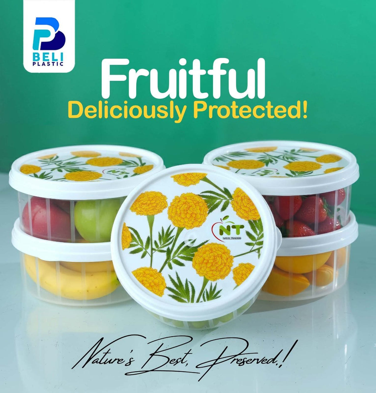 Beli Plastic Sweety Round Food Storage Boxes