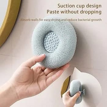 Round Bath Scrubber with Suction Cup
