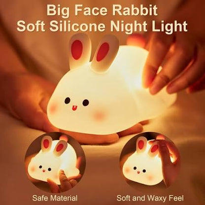 Big Face Rabbit Soft Silicone Night Light