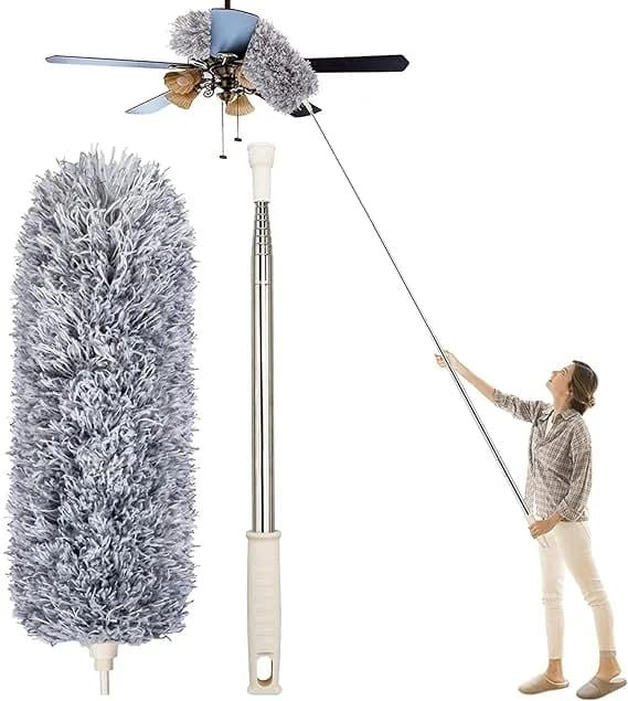 Extendable Microfiber Duster with Telescopic Stainless Steel Pole