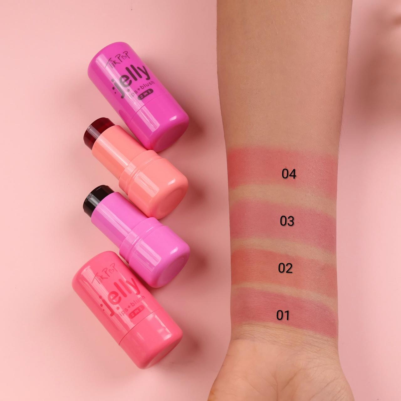 TikPop Jelly Lip & Blush Stick - 2 in 1 Lip Color & Cheek Blush
